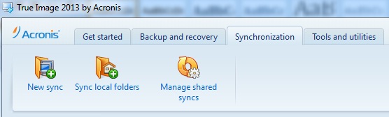 Acronis True Image 2013 Synchronization