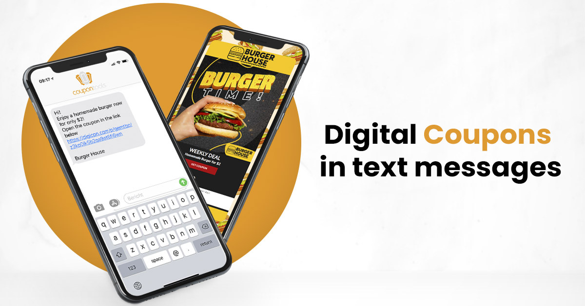 Digital coupon campaigns distributed with SMS / text messaging marketing