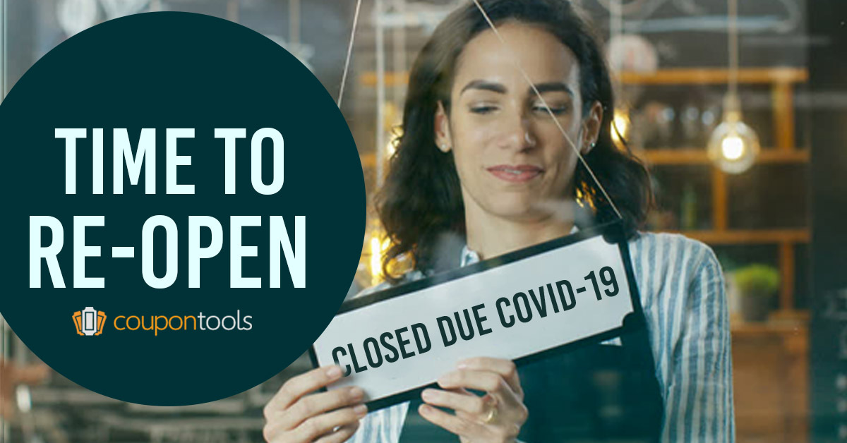 Generate store traffic with digital discounts when reopening after lockdown.