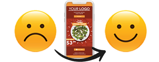 Digital Compensation Voucher to turn a sad customer into a happy customer.