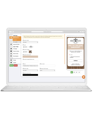 Coupontools Builder on a laptop.