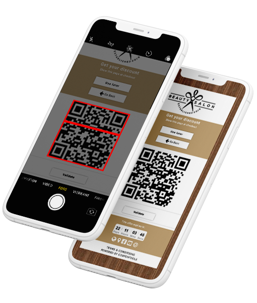 Digital Coupon validation by scanning the QR Code on the Coupon.